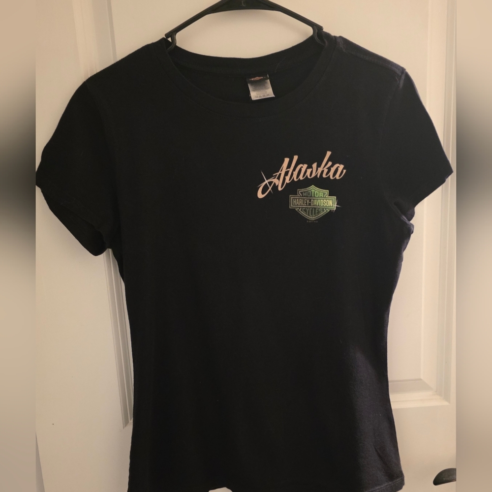 Harley-Davidson Black Tee with Alaska Design